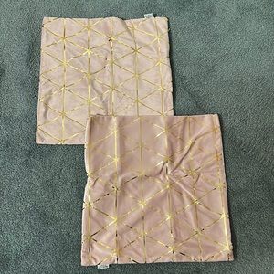 Two 16x16 Pink Pillow Cases